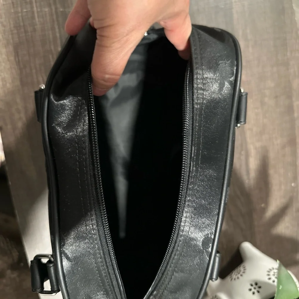 PLAYBOY Black Dome Satchel with White Piping - Picture 8 of 12